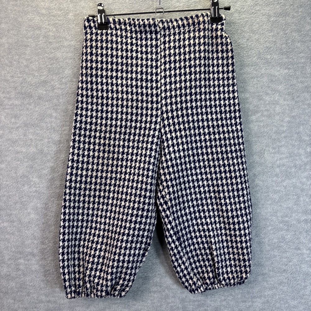 True Vintage Child's Houndstooth Suit 70s Blue Zipper Size 10 30" Chest Unique - Picture 12 of 16